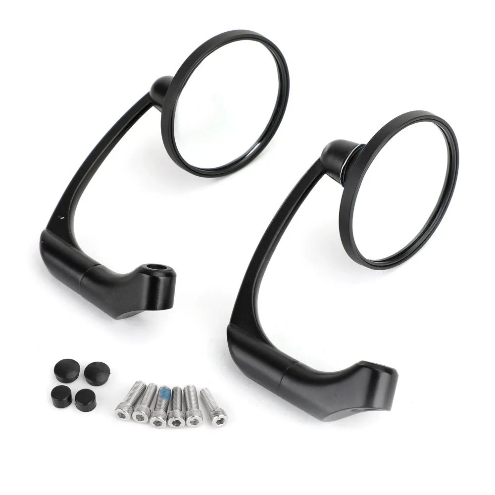 Paire de rétroviseurs ronds rétro M8 M10, barre en L, pour moto personnalisée Cafe Racer Bobber, générique