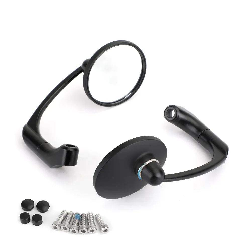 Paire de rétroviseurs ronds rétro M8 M10, barre en L, pour moto personnalisée Cafe Racer Bobber, générique