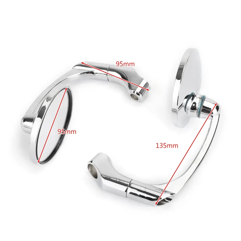 Paire de rétroviseurs ronds rétro M8 M10, barre en L, pour moto personnalisée Cafe Racer Bobber, générique