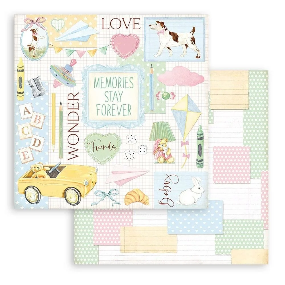 Papier brouillon Stamperia SBB854 Rêve de jour Voiture jaune