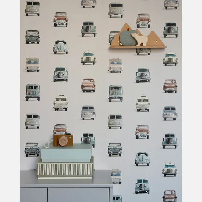 Papier peint voiture gris clair - Studio Ditte