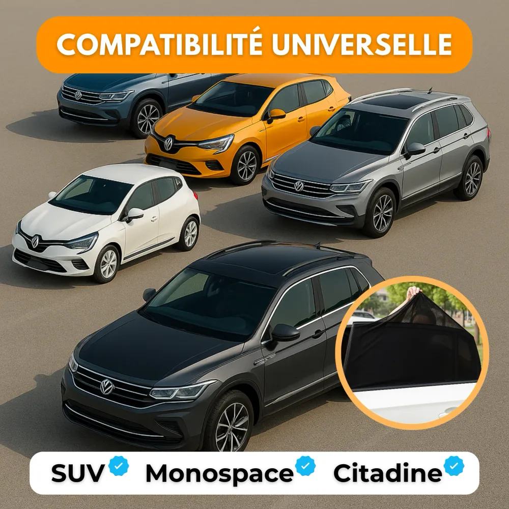 Pare-Soleil Arrière Voiture Universel UVW 26 PRO (2pcs) – Anti-UV & Anti-Chaleur