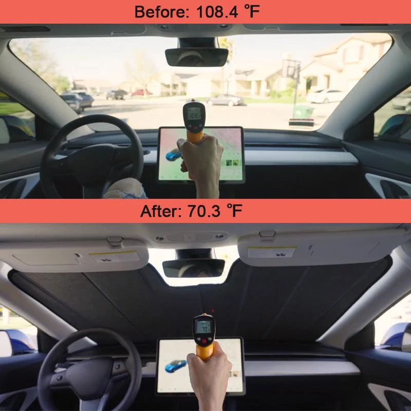 Pare-soleil de voiture pliable de haute qualité pour Tesla Model S avec protection UV améliorée
