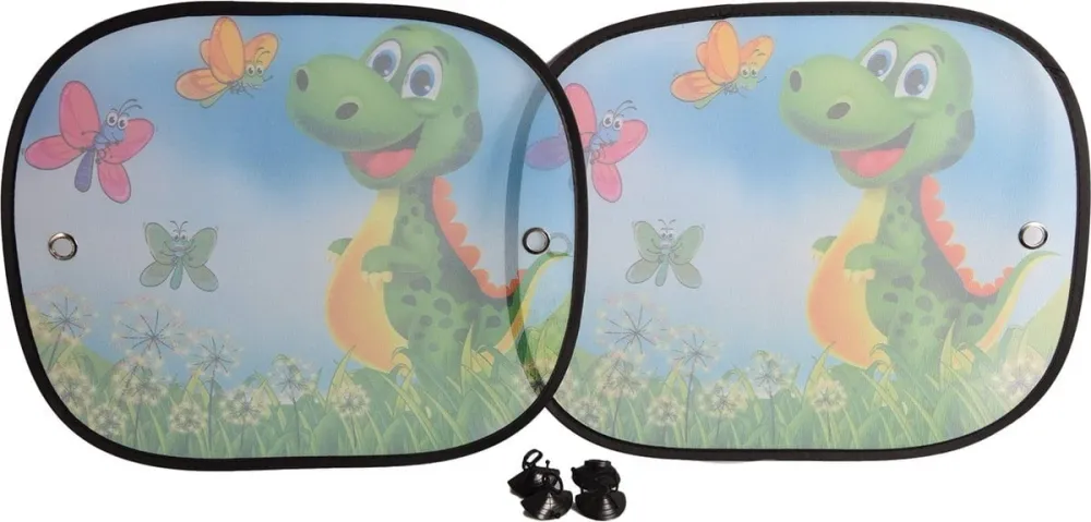 Pare-soleil de voiture, protection UV, 2 pièces, pour vitres latérales de voiture - Dinosaure