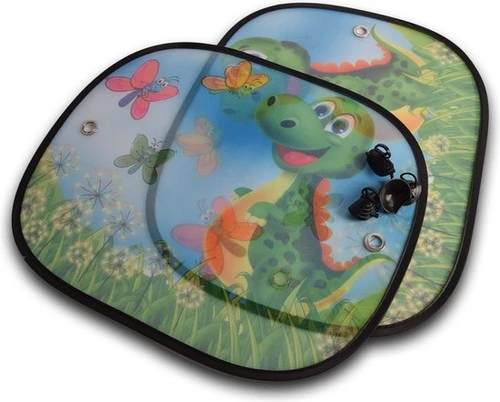 Pare-soleil de voiture, protection UV, 2 pièces, pour vitres latérales de voiture - Dinosaure