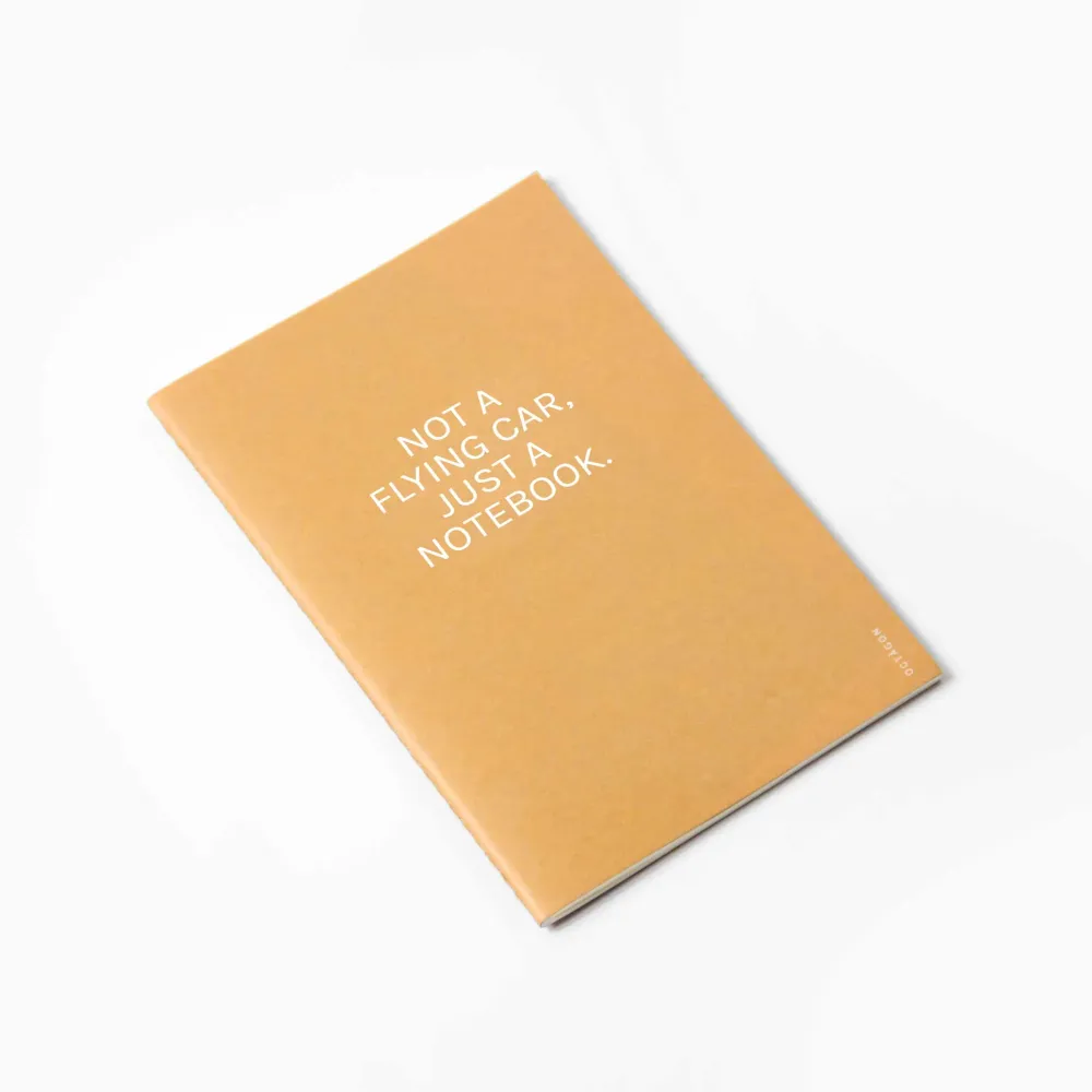 PAS UNE VOITURE VOLANTE... | Carnet de notes en papier kraft beige | Grille de points A5 | Conception octogonale