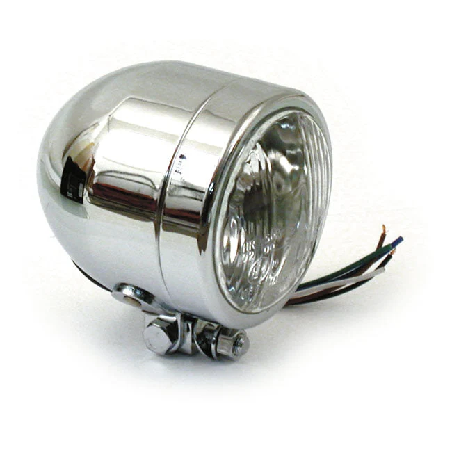 Phare moto 4" H7 chromé