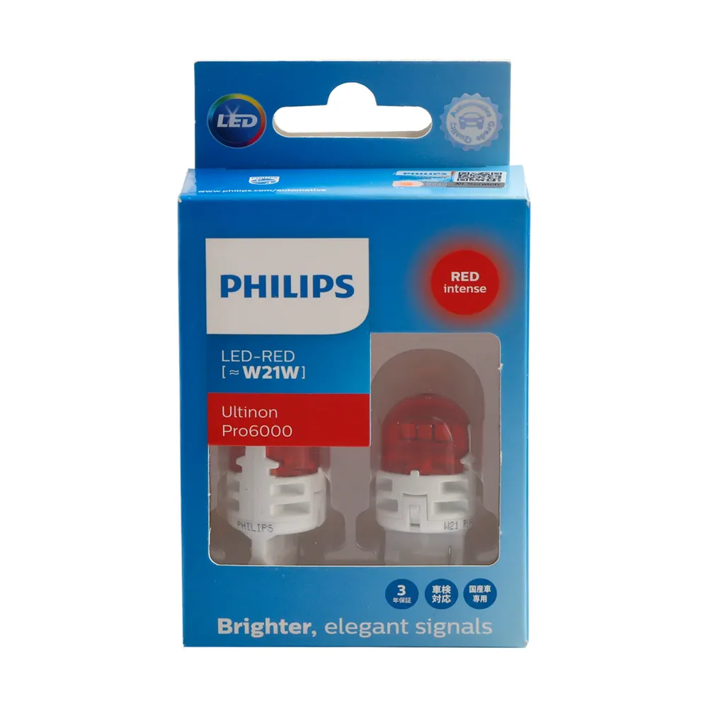 Phare de voiture LED-ROUGE Ultinon Pro6000 W21W 11065RU60 Pour PHILIPS