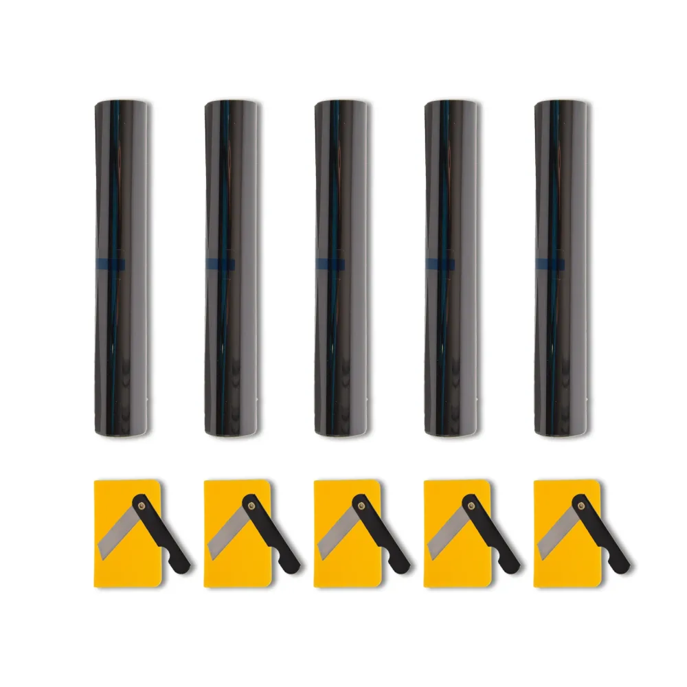 5 pièces | Film pour fenêtre | plastique | Film de protection solaire | Noir | 286 g | Film pour vitres de voiture | 150cm...