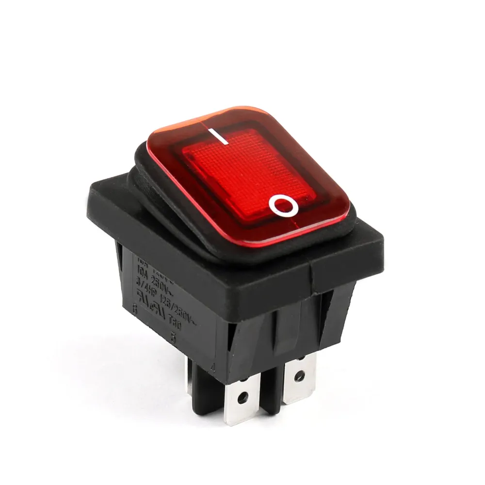 1 pièces RLEIL RL2-102 étanche IP65 interrupteur à bascule de voiture 4Pin marche/arrêt 125/250VAC rouge