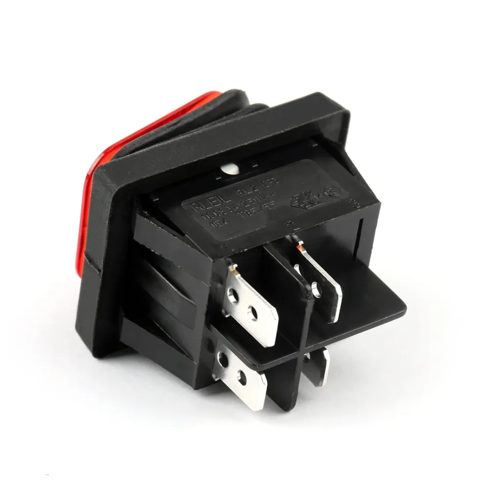 1 pièces RLEIL RL2-102 étanche IP65 interrupteur à bascule de voiture 4Pin marche/arrêt 125/250VAC rouge