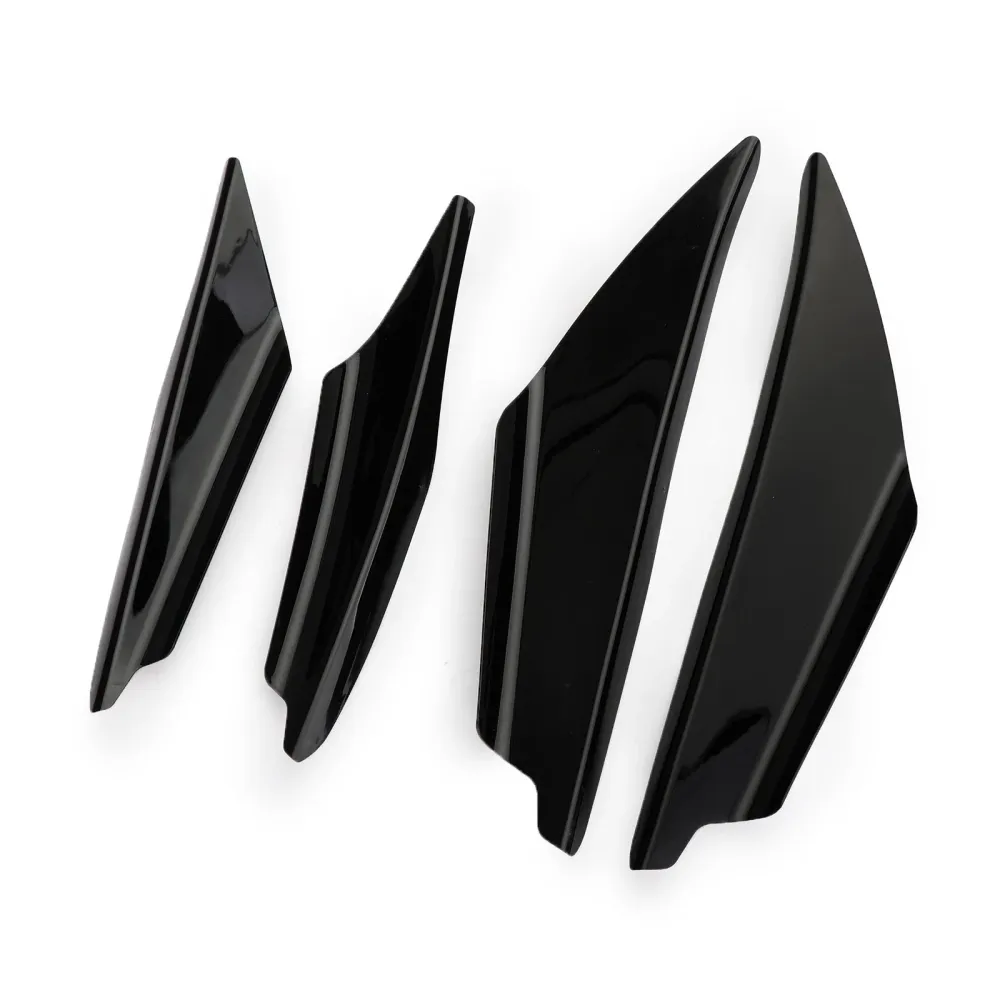4 pièces universel brillant Bk voiture pare-chocs avant ailerons séparateur de corps Spoiler Canards générique