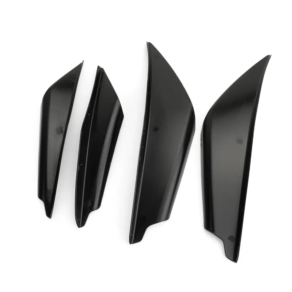 4 pièces universel brillant Bk voiture pare-chocs avant ailerons séparateur de corps Spoiler Canards générique