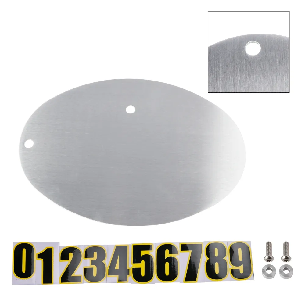 Plaque d'immatriculation de moto universelle, plaque d'immatriculation ovale personnalisée en aluminium, bricolage