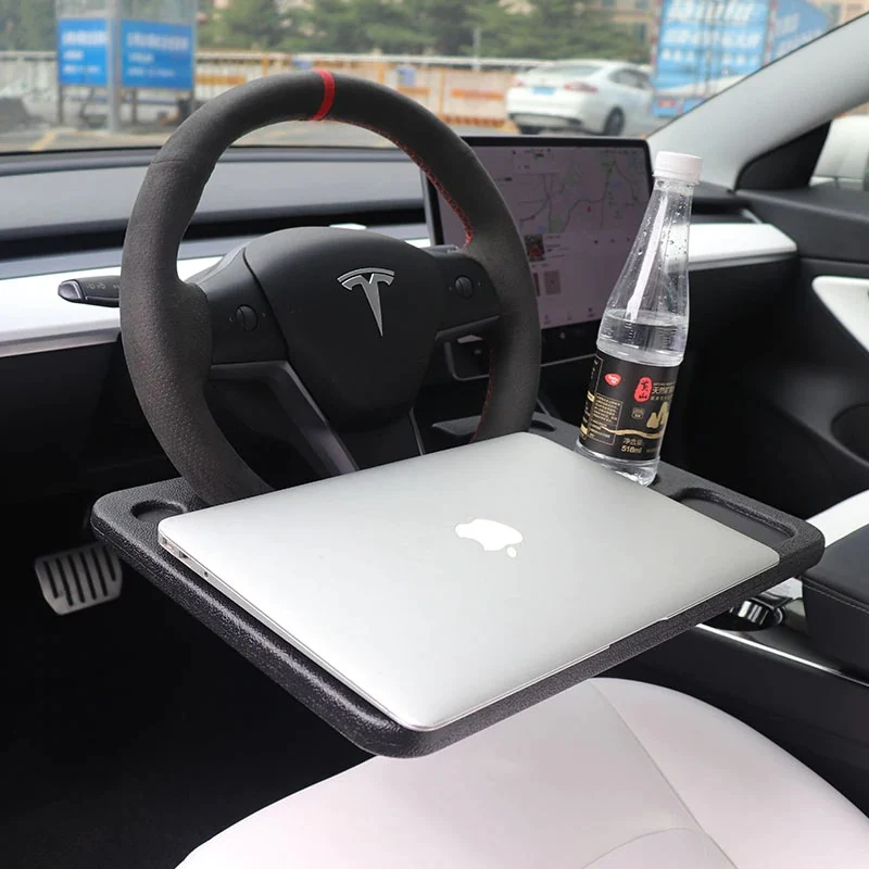 Plateau portable fixable au volant pour voiture