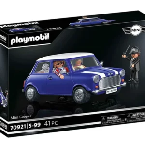 Playmobil 70921 – Mini Cooper Classic Cars – Voiture Années 70 + 3 Figurines et Dalmatien – Dès 5 Ans