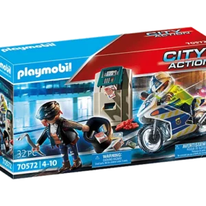 Policier avec moto et voleur PLAYMOBIL