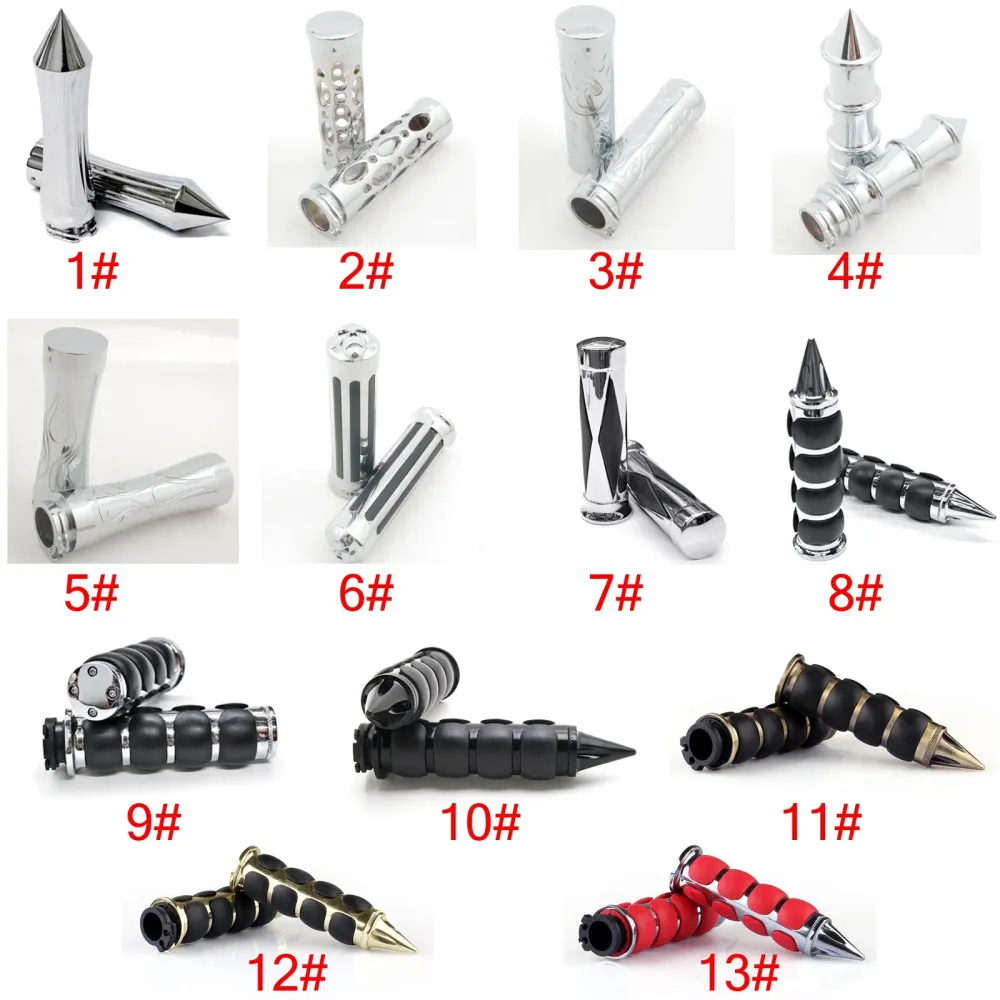Poignées de moto 1 pour Honda Suzuki Yamaha Kawasaki Harley Chopper Cruiser générique