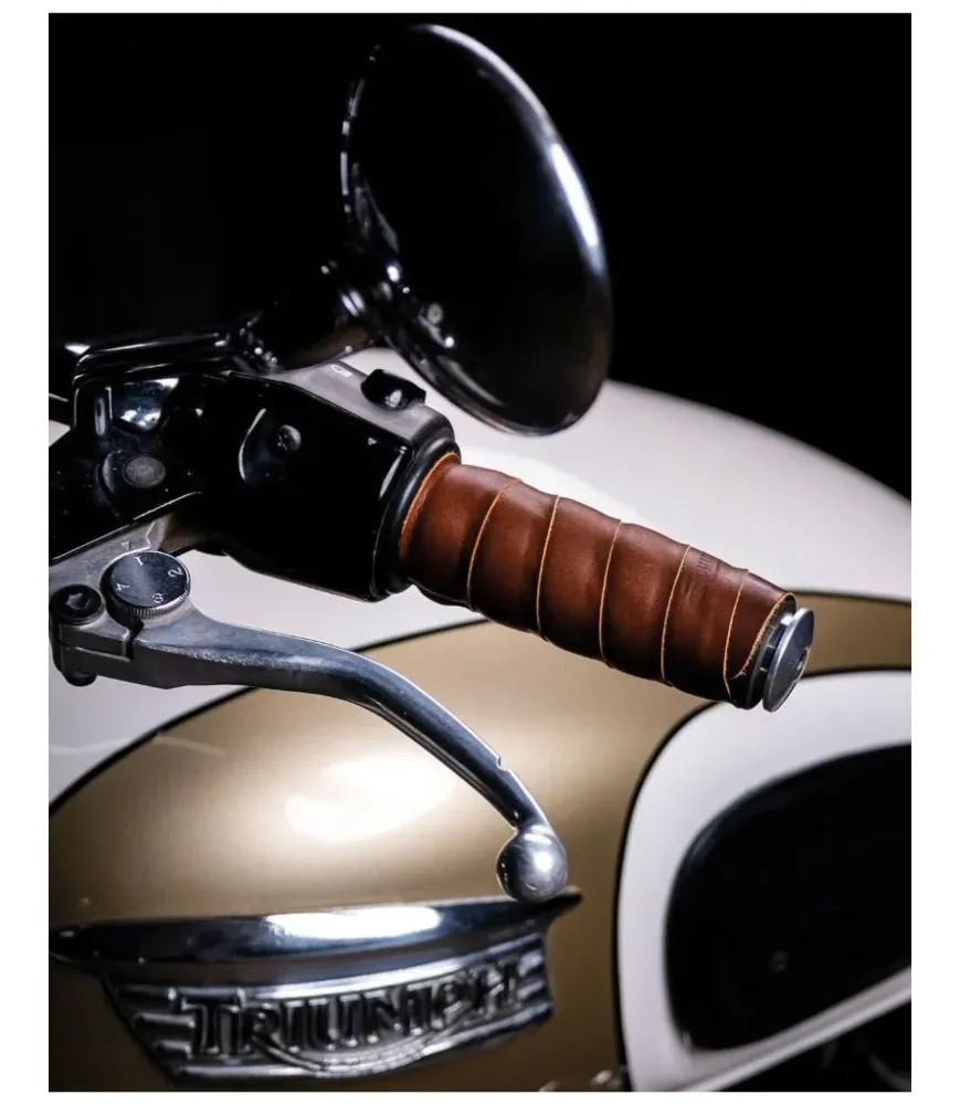 Poignées moto Trip Machine Marron Cognac