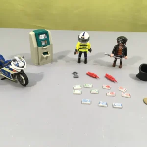 Policier avec moto et voleur, City Action 70572 - manque 1 billet bleu