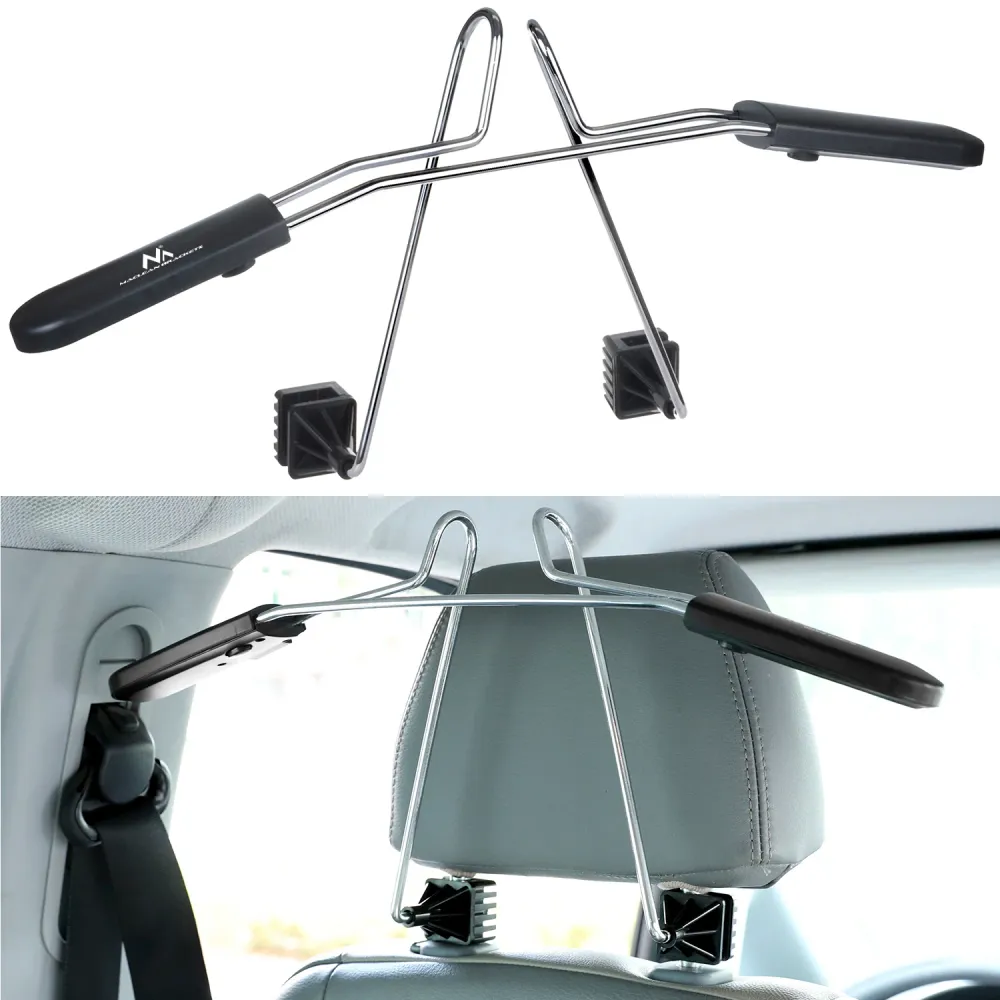 2x Porte-vêtements Maclean pour voiture, monté sur l'appui-tête, universel, MC-870