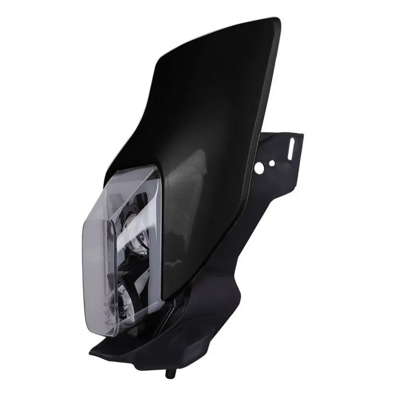 Projecteur LED moto + plaque Enduro Offroad noir