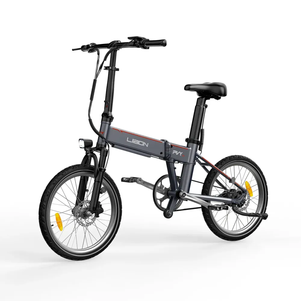 PVY Libon 36V20.4AH Vélo Électrique - Moteur 250W Batterie 36V20.4AH Freins Hydrauliques Roues 20" - Argent