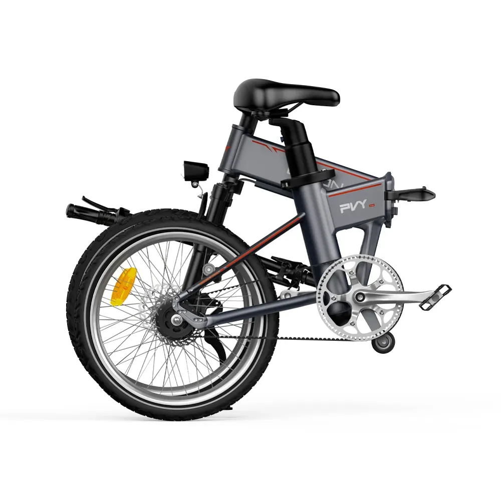 PVY Libon 36V20.4AH Vélo Électrique - Moteur 250W Batterie 36V20.4AH Freins Hydrauliques Roues 20" - Argent