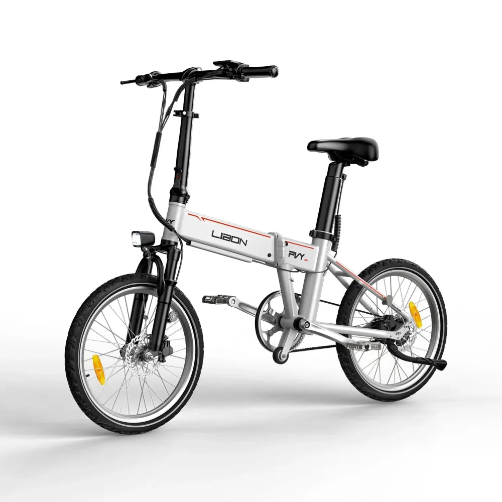 Vélo Électrique PVY Libon 10AH - Moteur 500W Batterie 36V10AH Freins à Disque Hydrauliques Autonomie 130KM - Blanc