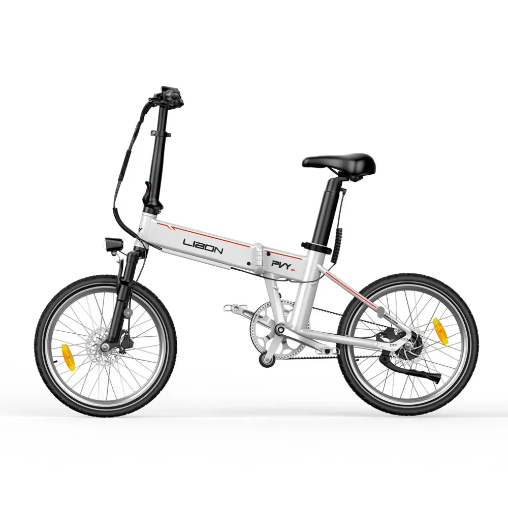 Vélo Électrique PVY Libon 10AH - Moteur 500W Batterie 36V10AH Freins à Disque Hydrauliques Autonomie 130KM - Blanc
