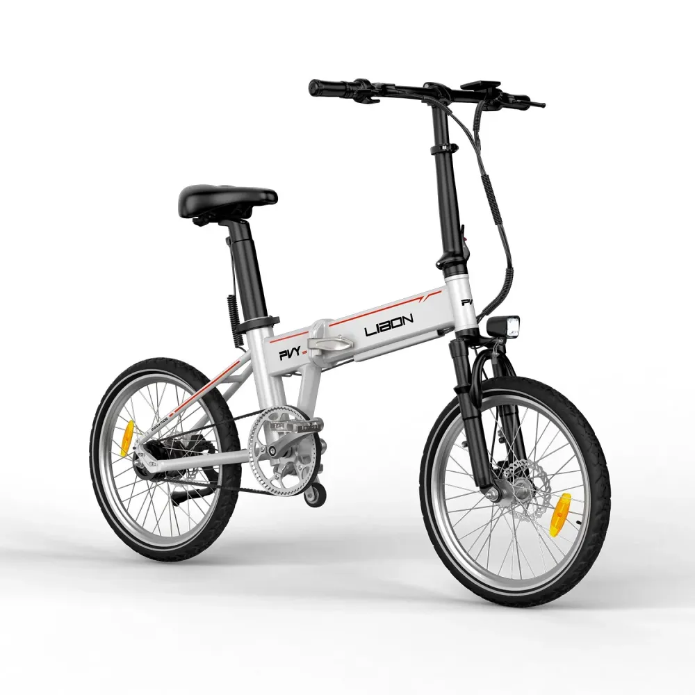 Vélo Électrique PVY Libon 10AH - Moteur 500W Batterie 36V10AH Freins à Disque Hydrauliques Autonomie 130KM - Blanc