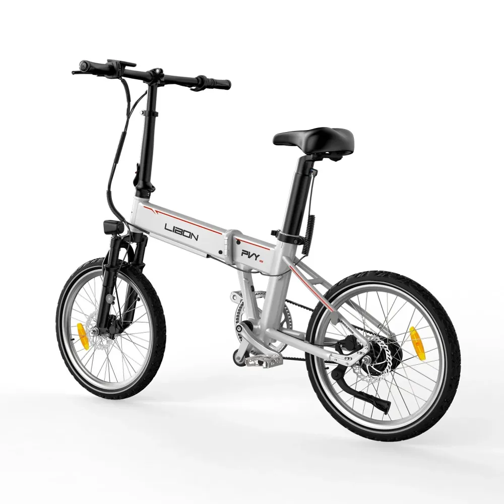 Vélo Électrique PVY Libon 10AH - Moteur 500W Batterie 36V10AH Freins à Disque Hydrauliques Autonomie 130KM - Blanc