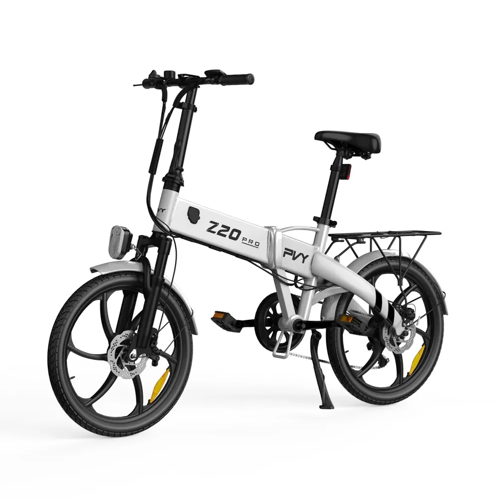 Vélo Électrique PVY Z20 Pro - Moteur 250W Batterie 36V10.4AH Autonomie 80KM Freins à Disque Mécaniques - Blanc