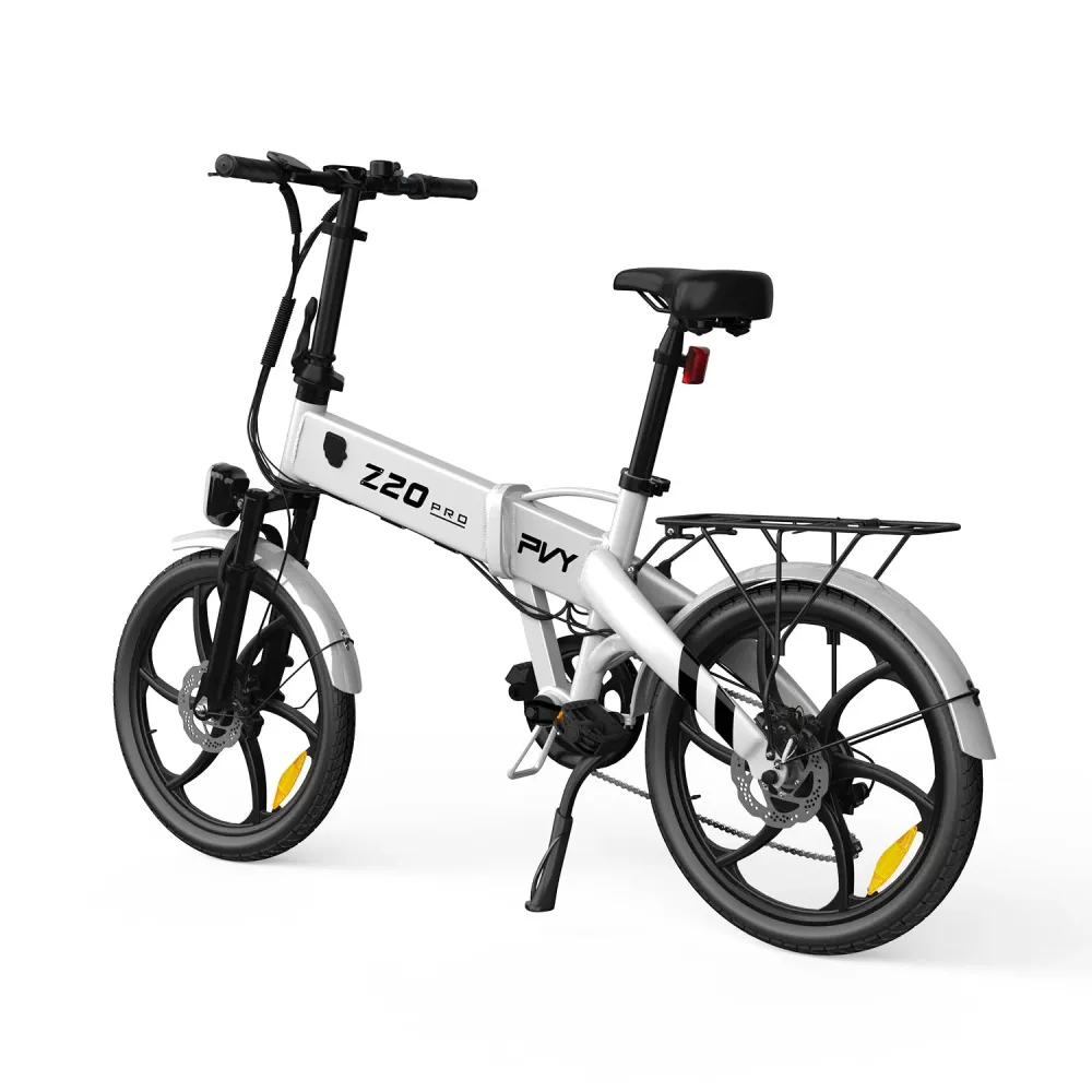 Vélo Électrique PVY Z20 Pro - Moteur 250W Batterie 36V10.4AH Autonomie 80KM Freins à Disque Mécaniques - Blanc