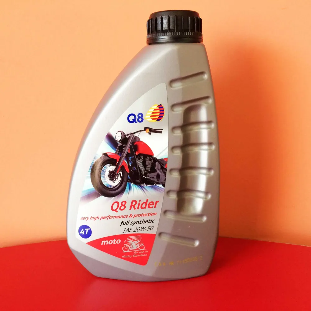 Huile Moteur Moto Q8 Rider 4T 20W-50 100% Synthèse – Performance Haute Température & Protection Anti-Usure – 1 Litre Q8OILS