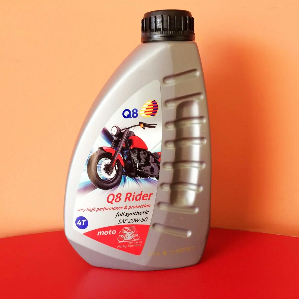 Huile Moteur Moto Q8 Rider 4T 20W-50 100% Synthèse – Performance Haute Température & Protection Anti-Usure – 1 Litre Q8OILS