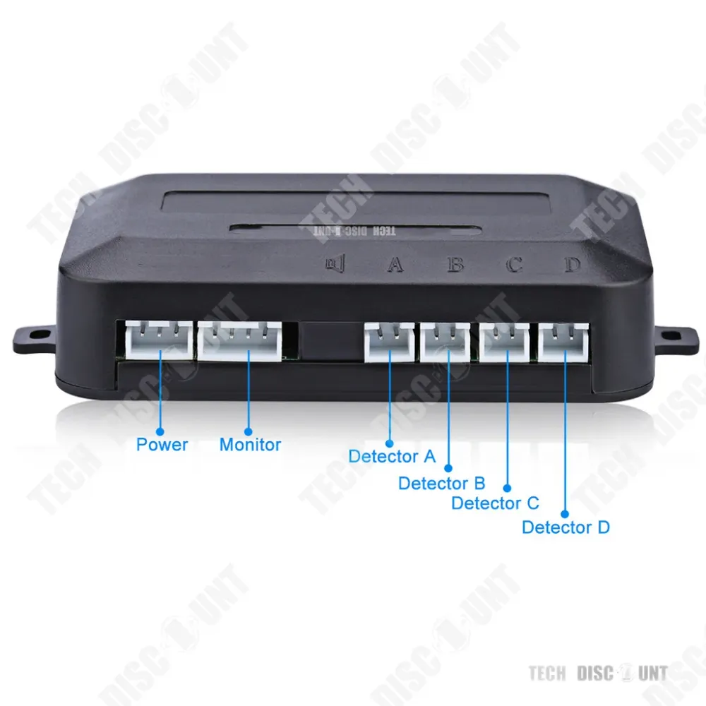TD® Radar de recul avant arrière voiture capteur de stationnement aide système audio écran LED numérique 4 capteurs parkin...