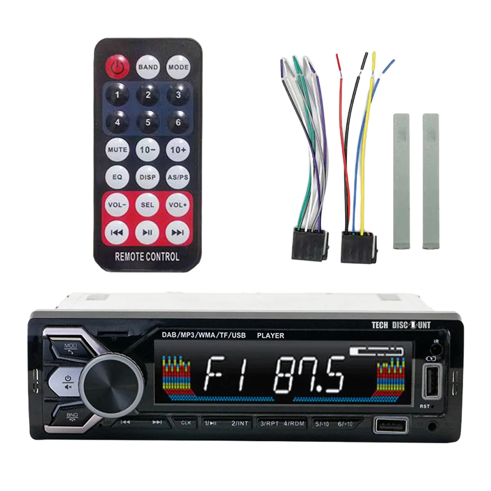 Radio de voiture bluetooth lecteur de voiture USB lecteur de carte bluetooth mains libres mp3 lecteur court musique sans p...