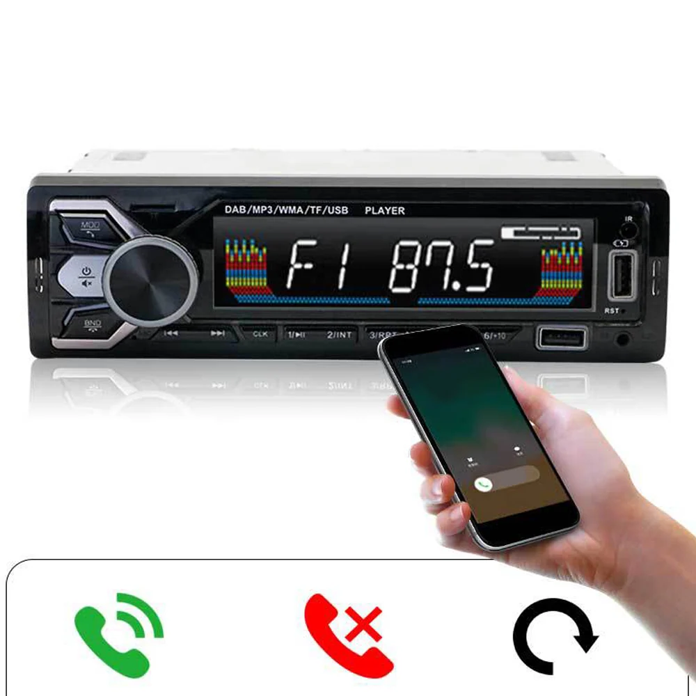 Radio de voiture bluetooth lecteur de voiture USB lecteur de carte bluetooth mains libres mp3 lecteur court musique sans p...