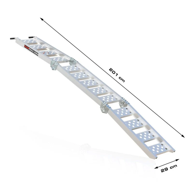 Rampe de chargement moto aluminium, compacte, pliable