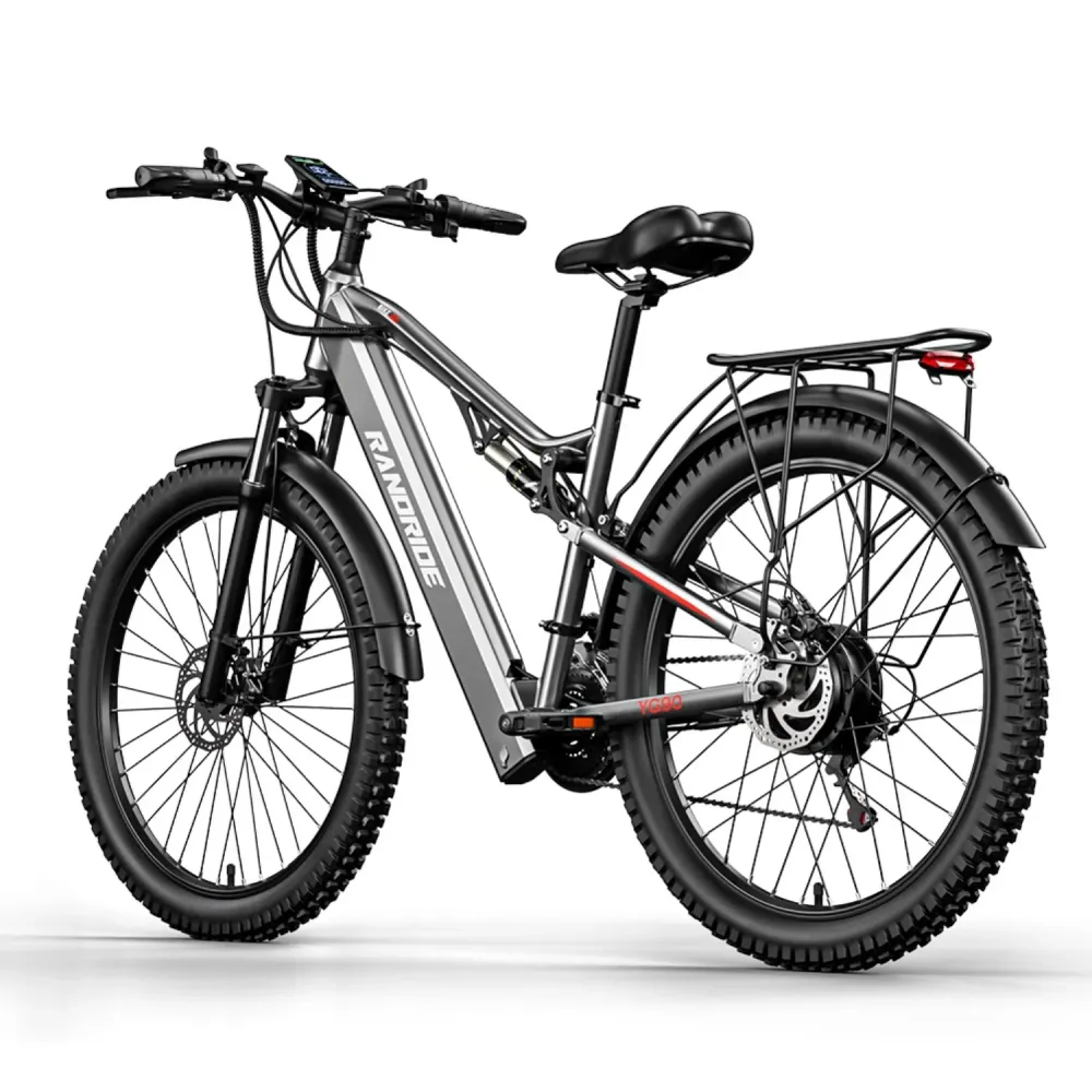 Vélo électrique RANDRIDE YG90 - Moteur 500W Batterie 48V17Ah 27,5'' - Gris