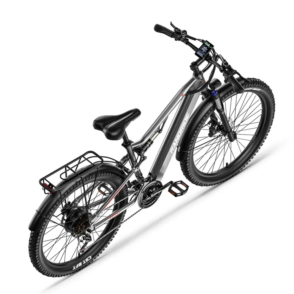 Vélo électrique RANDRIDE YG90 - Moteur 500W Batterie 48V17Ah 27,5'' - Gris