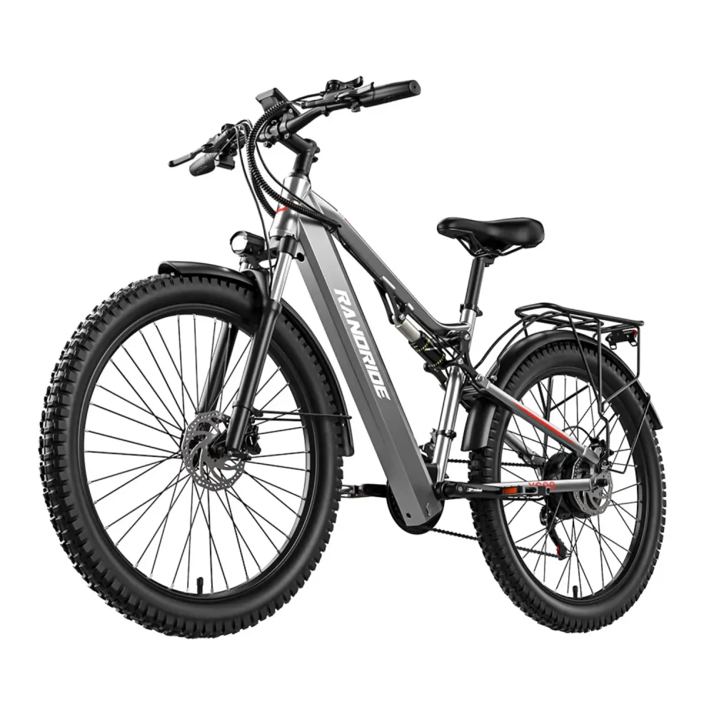Vélo électrique RANDRIDE YG90 - Moteur 500W Batterie 48V17Ah 27,5'' - Gris