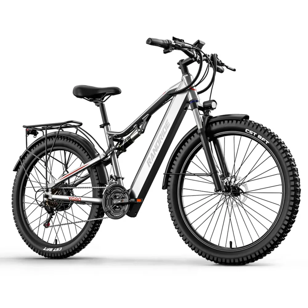 Vélo électrique RANDRIDE YG90 - Moteur 500W Batterie 48V17Ah 27,5'' - Gris