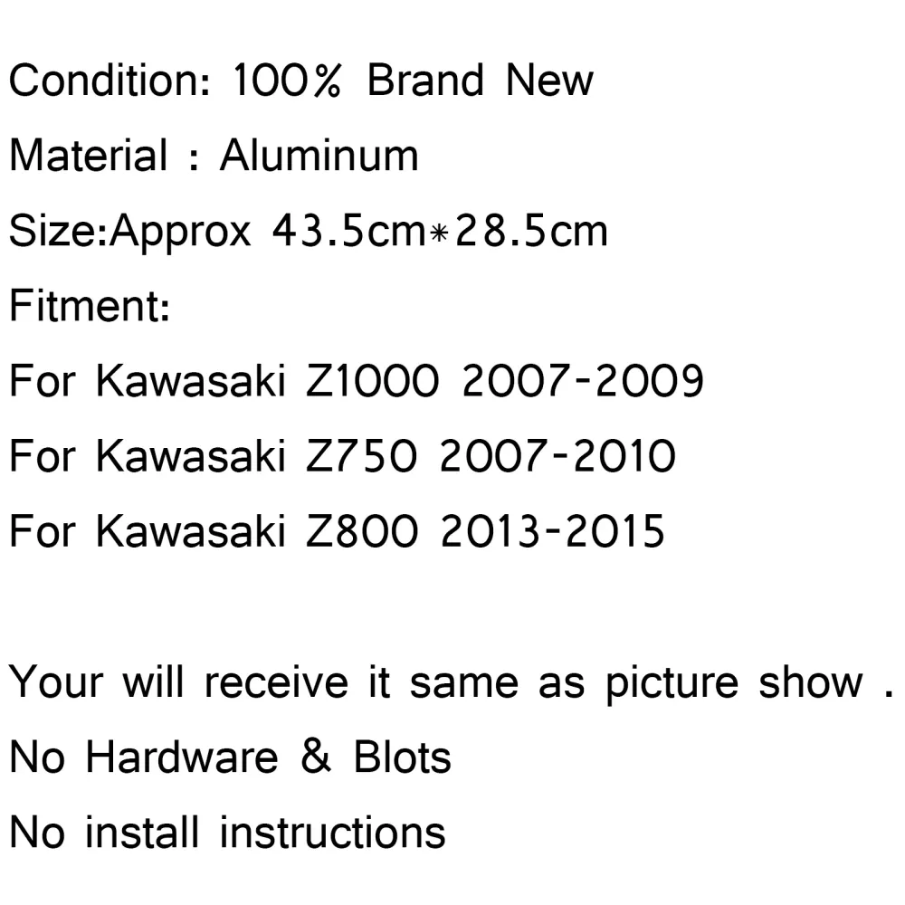 Refroidisseur de radiateur de moto Kawasaki Z750 2007-2010 en aluminium