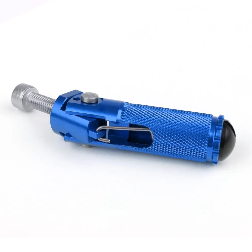 Repose-pieds pliants CNC, ensemble arrière de repose-pieds de course pour moto universelle bleue