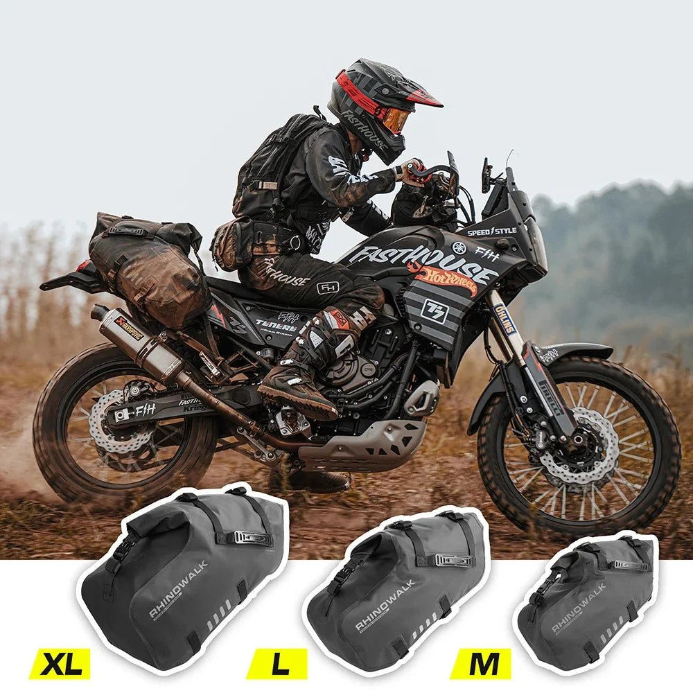 Sacoche latérale de selle pour moto, imperméable de 18L à 48L "Rhinowalk - MT14 series"