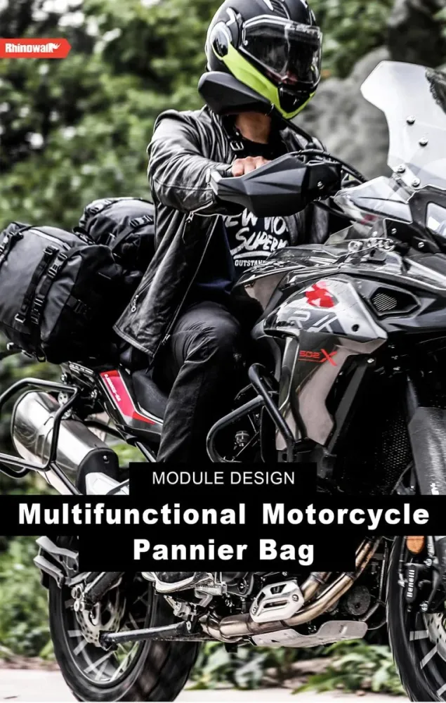 Sacoche de selle latérale multifonction avec bandoulière 100% imperméable pour moto & vélo 10 à 30L "Rhinowalk - MT216 ser...