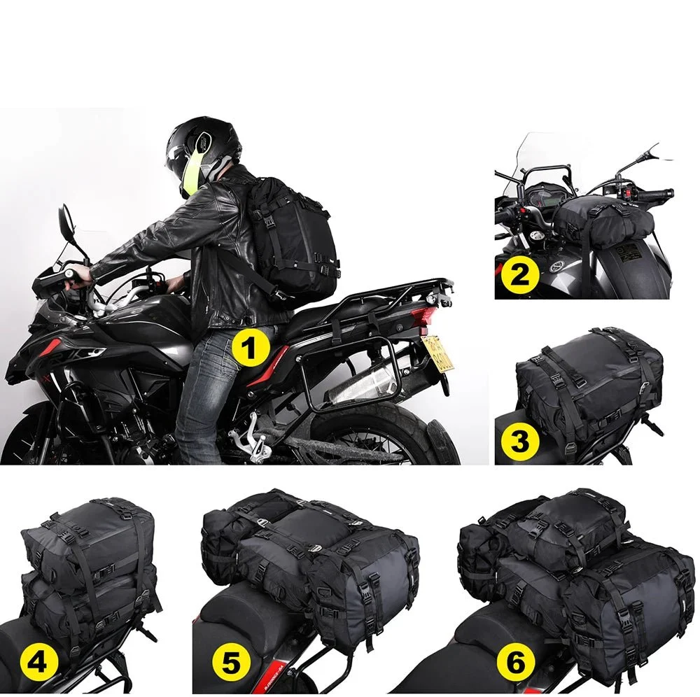 Sacoche de selle latérale multifonction avec bandoulière 100% imperméable pour moto & vélo 10 à 30L "Rhinowalk - MT216 ser...