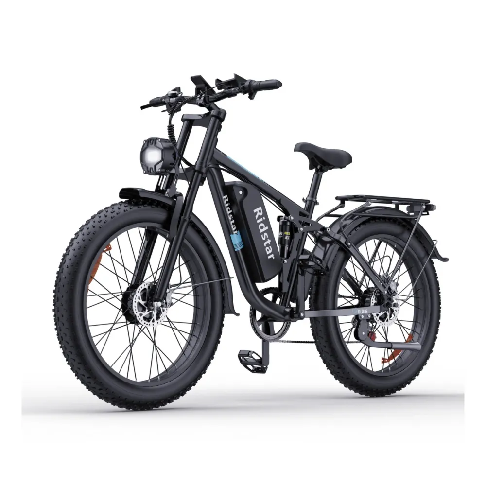 Vélo Électrique Ridstar E26 Pro - Dual Moteurs 500W*2 Batterie 48V23Ah Pneus 26" Frein à Disque d'huile Hydraulique - Noir